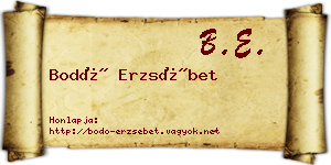 Bodó Erzsébet névjegykártya