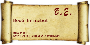 Bodó Erzsébet névjegykártya